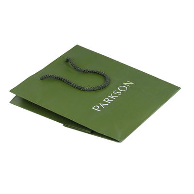 Sacos de papel de Kraft do verde do GV ISO9001 com os punhos PP torcidos