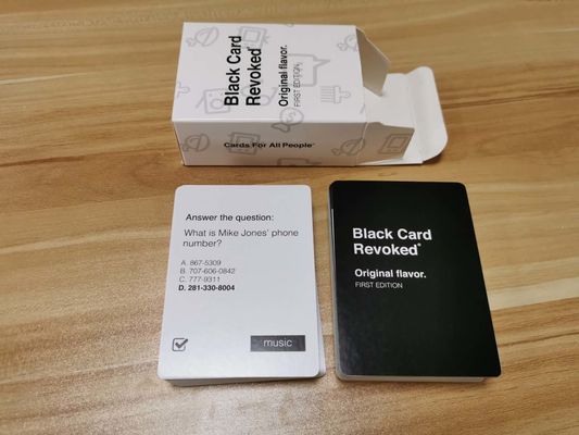 Cartão preto e branco das perguntas de Matt Laminated Playing Cards 106PCS para o jogo
