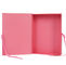 O livro dá forma à caixa de presente magnética impressa rosa do cartão com decoração da fita