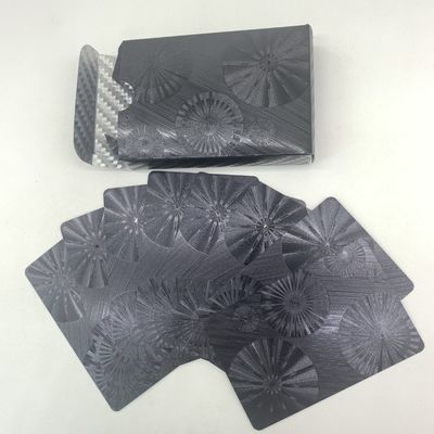 Cartões plásticos impermeáveis do pôquer da folha preta com folha de prata Tuck Box