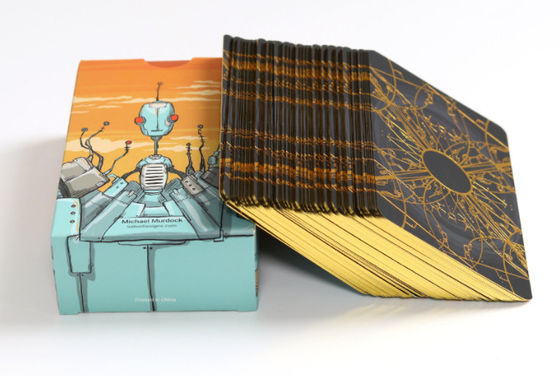 Folha de ouro personalizada que carimba os cartões de papel de Oracle dos cartões de tarô com bordas douradas