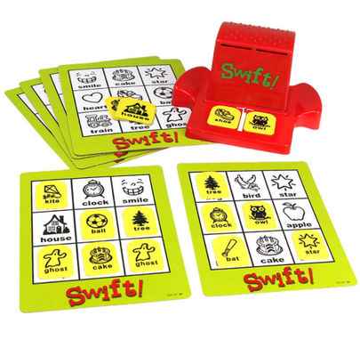 Dos jogos de cartas plásticos do Bingo de 100% palavras interessantes que aprendem para crianças